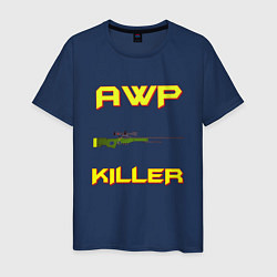 Футболка хлопковая мужская AWP killer 2, цвет: тёмно-синий