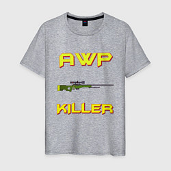 Футболка хлопковая мужская AWP killer 2, цвет: меланж