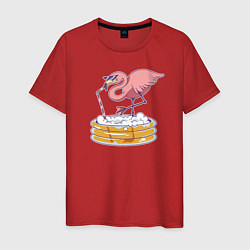 Футболка хлопковая мужская Фламинго, цвет: красный