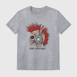 Футболка хлопковая мужская Rebel hard music, цвет: меланж
