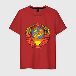 Футболка хлопковая мужская Герб СССР, цвет: красный