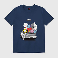 Футболка хлопковая мужская BT21, цвет: тёмно-синий