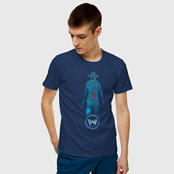 Футболка хлопковая мужская Westworld Chip цвета тёмно-синий — фото 2
