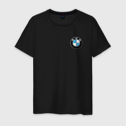 Футболка хлопковая мужская BMW, цвет: черный