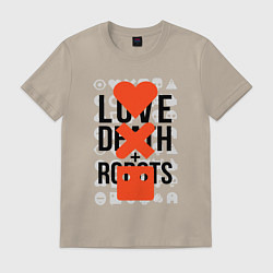 Футболка хлопковая мужская LOVE DEATH ROBOTS LDR, цвет: миндальный