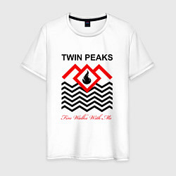 Футболка хлопковая мужская Twin Peaks, цвет: белый