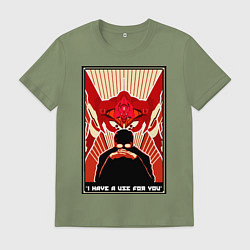 Футболка хлопковая мужская Евангелион, цвет: авокадо