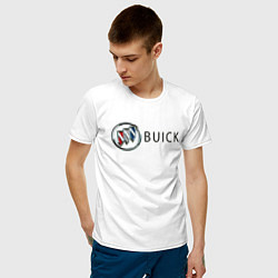 Футболка хлопковая мужская Buick, цвет: белый — фото 2