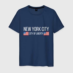 Футболка хлопковая мужская NEW YORK, цвет: тёмно-синий