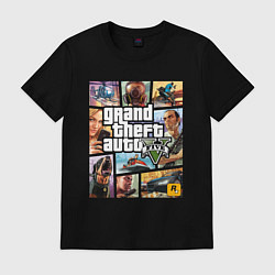 Футболка хлопковая мужская GTA5, цвет: черный
