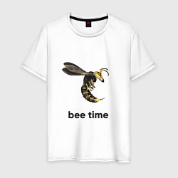 Футболка хлопковая мужская Bee time, цвет: белый