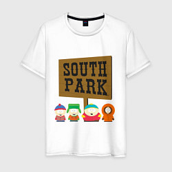 Футболка хлопковая мужская South Park, цвет: белый