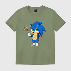 Футболка хлопковая мужская Baby Sonic, цвет: авокадо