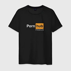 Футболка хлопковая мужская PornHub premium, цвет: черный