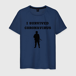 Футболка хлопковая мужская Coronavirus Survivor, цвет: тёмно-синий
