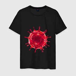 Футболка хлопковая мужская Red Covid-19 bacteria, цвет: черный