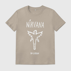 Футболка хлопковая мужская Nirvana In utero, цвет: миндальный