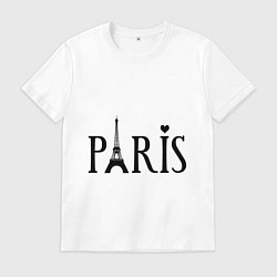 Футболка хлопковая мужская Париж, цвет: белый
