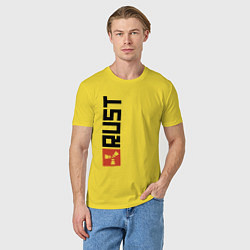 Футболка хлопковая мужская RUST, цвет: желтый — фото 2
