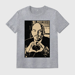 Футболка хлопковая мужская Ленин Oko, цвет: меланж