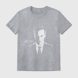 Футболка хлопковая мужская Moriarty: Miss me?, цвет: меланж