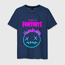 Футболка хлопковая мужская TRAVIS SCOTT X FORTNITE, цвет: тёмно-синий