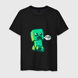 Футболка хлопковая мужская MINERCRAFT CREEPER, цвет: черный