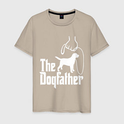 Футболка хлопковая мужская The Dogfather - пародия, цвет: миндальный