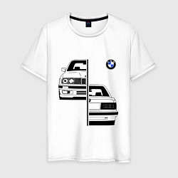 Футболка хлопковая мужская BMW БМВ Z, цвет: белый