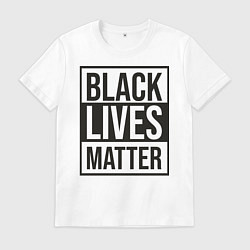 Футболка хлопковая мужская BLACK LIVES MATTER, цвет: белый