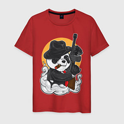 Футболка хлопковая мужская Panda Gangster, цвет: красный