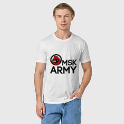 Футболка хлопковая мужская Omsk army, цвет: белый — фото 2