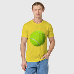 Футболка хлопковая мужская Теннис, цвет: желтый — фото 2