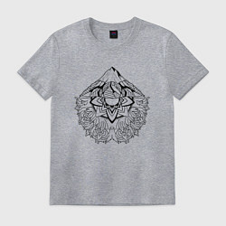 Футболка хлопковая мужская Mountain mandala, цвет: меланж