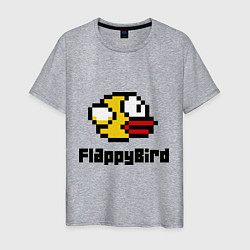 Футболка хлопковая мужская FlappyBird, цвет: меланж