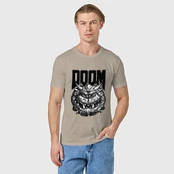 Футболка хлопковая мужская КАКОДЕМОН DOOM Z, цвет: миндальный — фото 2