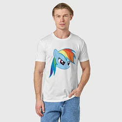 Футболка хлопковая мужская Rainbow Dash, цвет: белый — фото 2