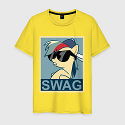 Футболка хлопковая мужская Rainbow Dash swag, цвет: желтый