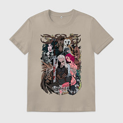 Футболка хлопковая мужская The Witcher wild hunt, цвет: миндальный