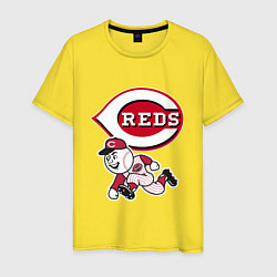 Футболка хлопковая мужская Cincinnati reds - baseball team - talisman, цвет: желтый