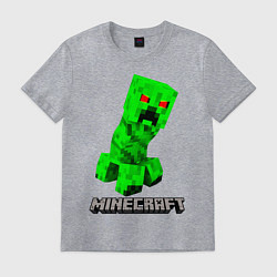 Футболка хлопковая мужская MINECRAFT CREEPER, цвет: меланж