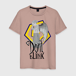 Футболка хлопковая мужская Don't blink, цвет: пыльно-розовый