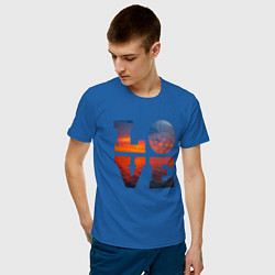 Футболка хлопковая мужская LOVE Volleyball цвета синий — фото 2