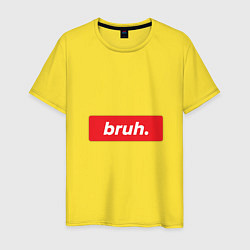 Футболка хлопковая мужская Bruh, цвет: желтый