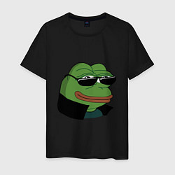 Футболка хлопковая мужская Pepe в очках EZ, цвет: черный