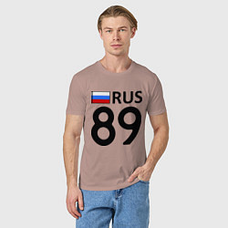 Футболка хлопковая мужская RUS 89, цвет: пыльно-розовый — фото 2