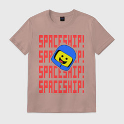 Футболка хлопковая мужская Spaceship, цвет: пыльно-розовый