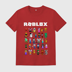 Футболка хлопковая мужская ROBLOX PIGGY, цвет: красный
