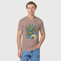 Футболка хлопковая мужская Славянский орнамент, цвет: пыльно-розовый — фото 2