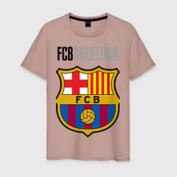Футболка хлопковая мужская Barcelona FC, цвет: пыльно-розовый